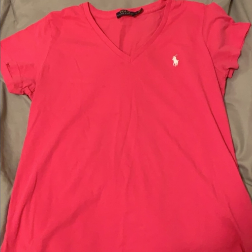 Pink Polo V Neck